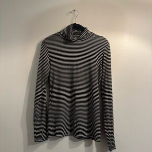 Black and White Striped Turtleneck